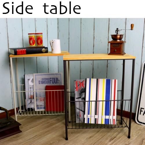 サイドテーブル AKB-425 ヴィンテージ風 ソファサイド ベッドサイドミニテーブル リビング 木...