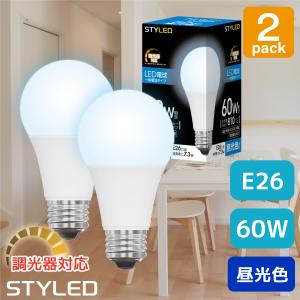 LED電球 E26口金 調光器対応 60W相当 一般電球形 広配光タイプ 電球色