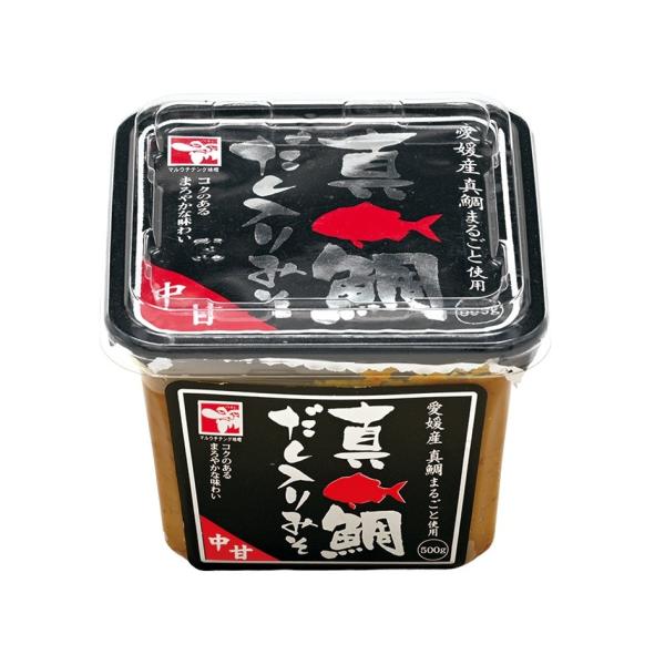 懐かしいふるさとの味　愛媛県大洲矢野味噌　真鯛だし入りみそ（中甘口）　５００ｇX3個