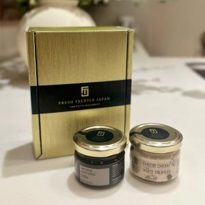 白トリュフチーズクリームと黒トリュフポルチーニディップソースのギフト タルトゥファータ 化粧箱 熨斗対応可  フレッシュトリュフジャパン｜FRESH TRUFFLE JAPAN