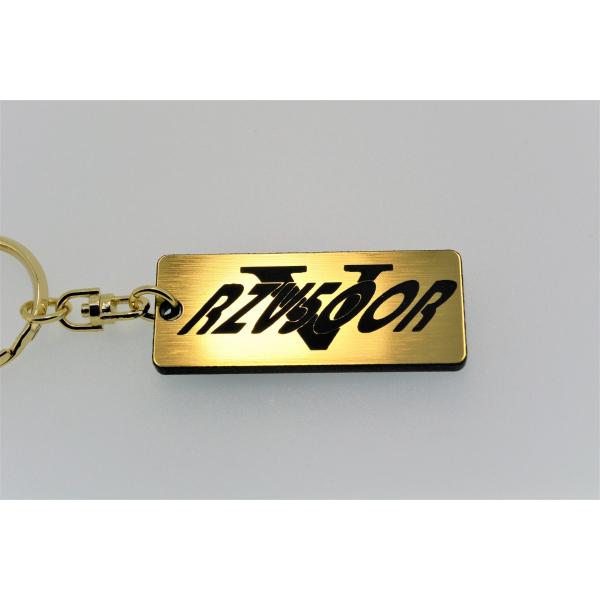 A-388-1 RZV500R 2層アクリル製 金黒 2重リング キーホルダー カスタム パーツ 外...