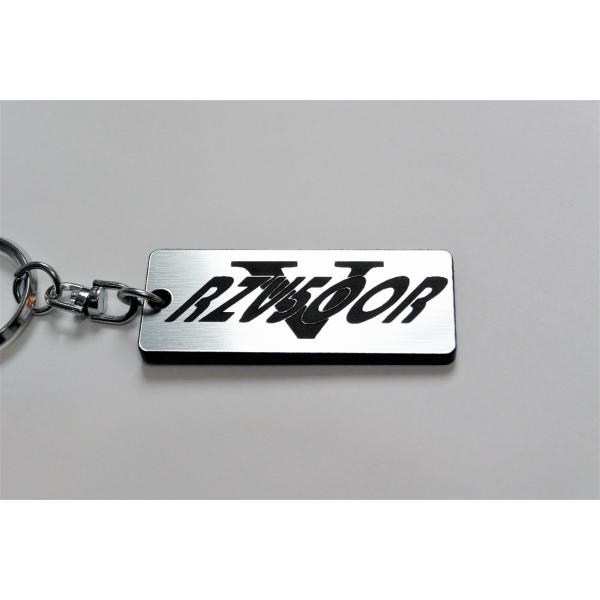 A-388-2 RZV500R 2層アクリル製 銀黒 2重リング キーホルダー カスタム パーツ 外...