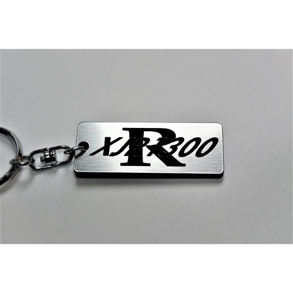 A-389-2 XJR1300 2層アクリル製 銀黒 2重リング キーホルダー カスタム パーツ 外...