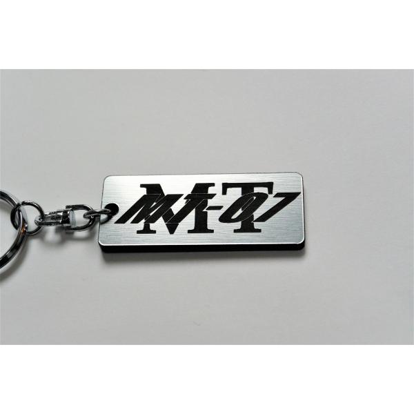 A-394-2 MT-07 2層アクリル製 銀黒 2重リング キーホルダー カスタム パーツ 外装 ...