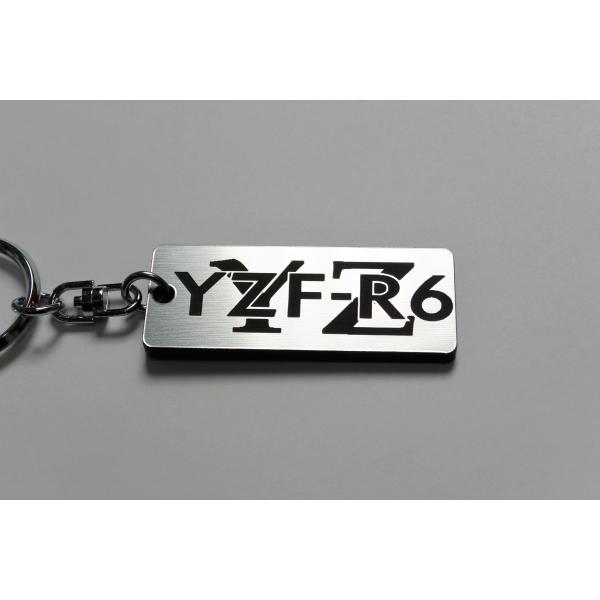 A-396-2 YZF-R6 2層アクリル製 銀黒 2重リング キーホルダー カスタム パーツ 外装...