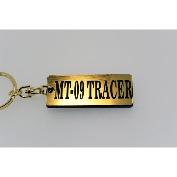 A-399-1 MT-09TRACER 2層アクリル製 金黒 2重リング キーホルダー シート ミラ...