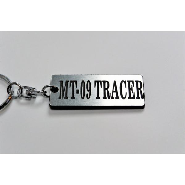A-399-2 MT-09TRACER 2層アクリル製 銀黒 2重リング キーホルダー シート ミラ...