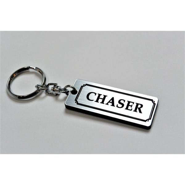 A-431-2 CHASER 2層アクリル製 銀黒 2重リング キーホルダー キーレス キーケース ...