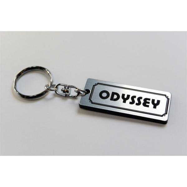 A-456-2 ODYSSEY 2層アクリル製 銀黒 2重リング キーホルダー キーレス キーケース...