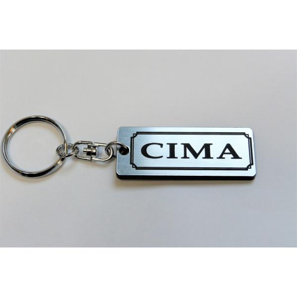 A-489-2 CIMA 2層アクリル製 銀黒 2重リング キーホルダー キーレス キーケース 日産...