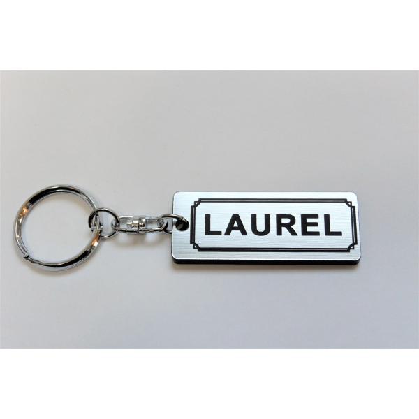 A-491-2 LAUREL 2層アクリル製 銀黒 2重リング キーホルダー キーレス キーケース ...