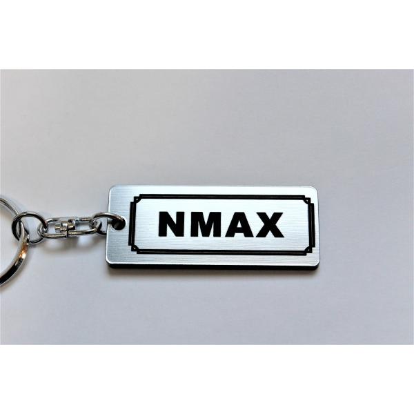 A-530-2 NMAX 2層アクリル製 銀黒 2重リング キーホルダー パーツ NMAX 125 ...