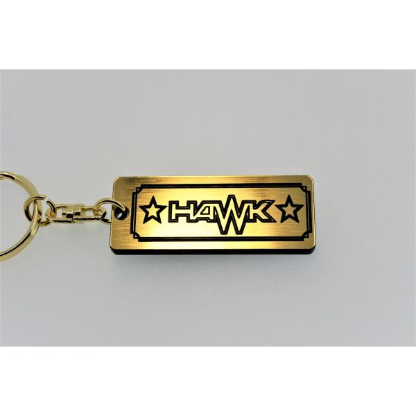 A-56-1 HAWK 2層アクリル製 金黒 2重リング キーホルダー CB250T CB400T ...