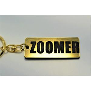 A-659-1 ZOOMER 2層アクリル製 金黒 2重リング キーホルダー ズーマー マフラー カスタム ホイール シート 等のアクセサリーに