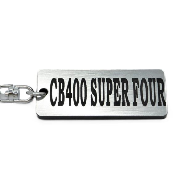 A-673-2 CB400SUPERFOUR アクリル製 銀黒 2重リング キーホルダー CB400...