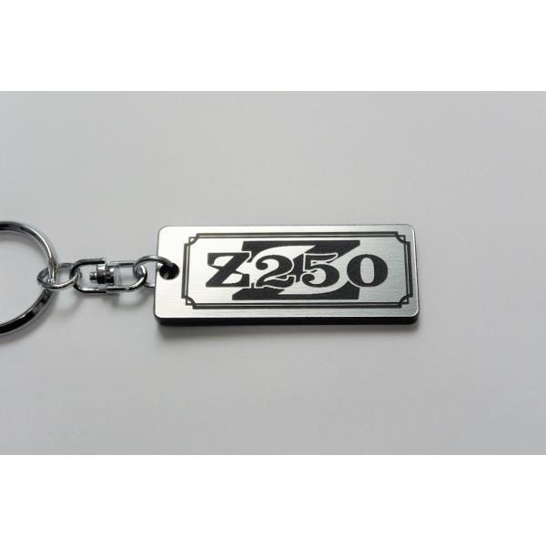A-89-2 Z250 2層アクリル製 銀黒 2重リング キーホルダー Z250 カスタム パーツ