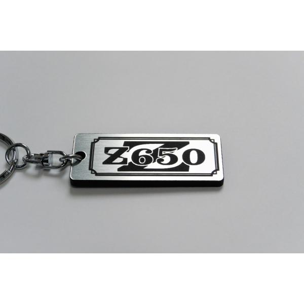A-96-2 Z650 2層アクリル製 銀黒 2重リング キーホルダー Z650 ザッパー カスタム...