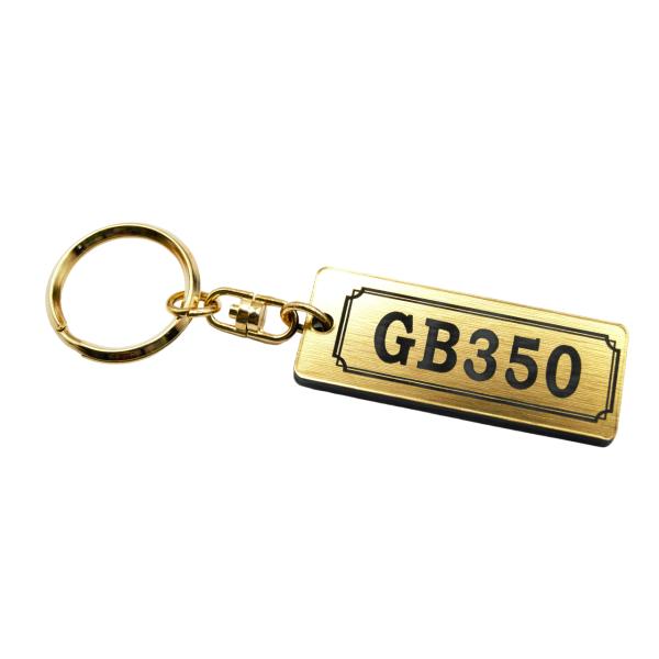 AA-283-1 GB350 2層アクリル製 金黒 2重リング キーホルダー マフラー パーツ カス...