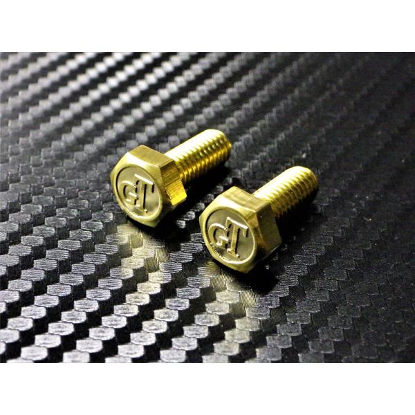 C-10 GT 浮き文字 真鍮製 M6×15 2本1セット ナンバーボルト GT380 GT250 ...