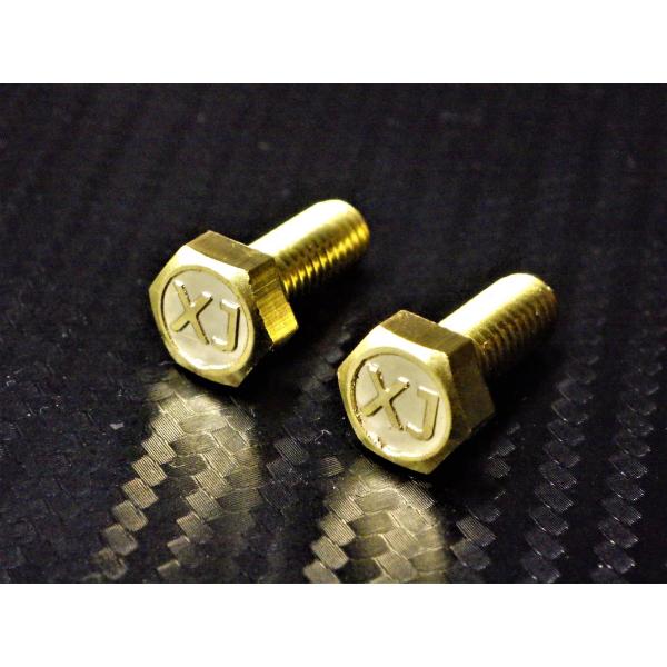 C-18 XJ 浮き文字 真鍮製 M6×15 2本1セット ナンバーボルト XJ400/D XJR4...