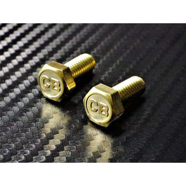C-21 CB 浮き文字 真鍮製 M6×15 2本1セット ナンバーボルト CB250T CB400...
