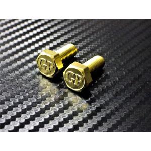 C-5 GP 浮き文字 真鍮製 M6×15 2本1セット ナンバーボルト
