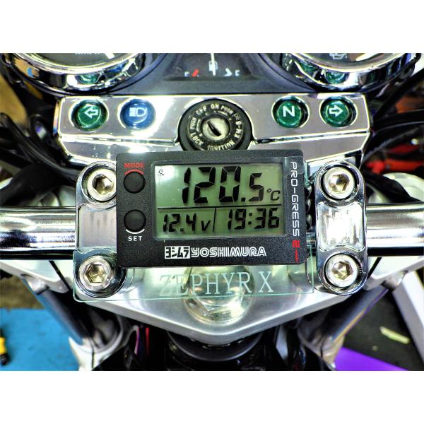 D-8-1 ゼファーχ 用 ガラス調 アクリル製 ヨシムラ油温計 PRO-GRESS 2 用 取付ス...