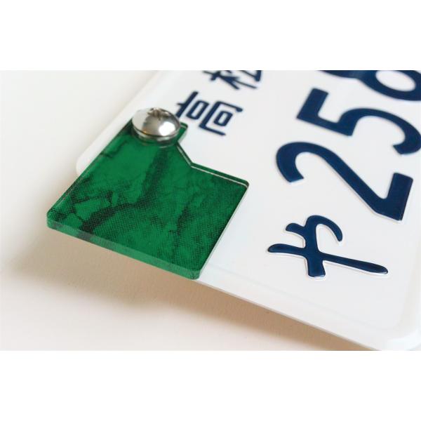 J-13 マーブルグリーン 自賠責ステッカープレート 厚さ3mm グロム125 JC61 JC75 ...