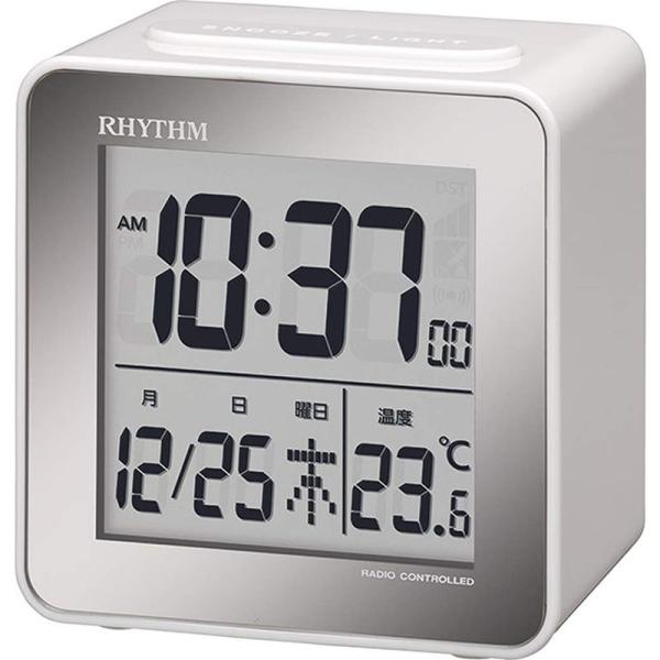 時計 目覚まし時計 リズム(RHYTHM) 目覚まし時計 電波時計 デジタル 小さい