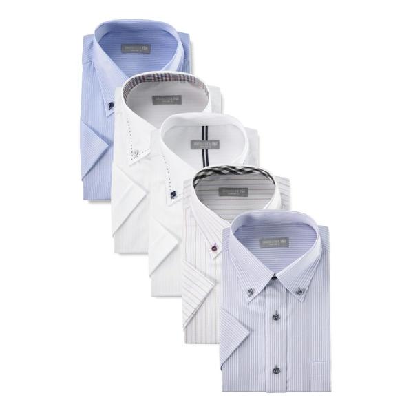 ドレスコード101 半袖 5枚セット ビジネスシーンにぴったり 半袖シャツ 形態安定 クールビズ Y...