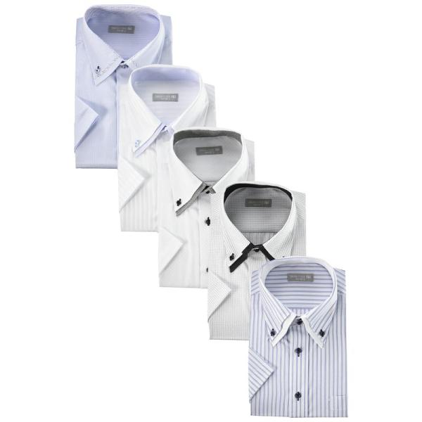 ドレスコード101 半袖 5枚セット ビジネスシーンにぴったり 半袖シャツ 形態安定 クールビズ Y...