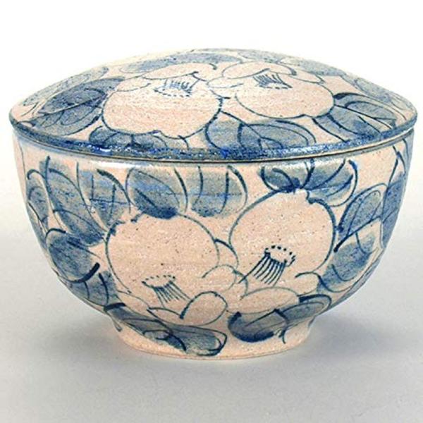 九谷焼 日本製 おひつ (蓋付レンジ鉢) 染付椿 陶器   お祝い