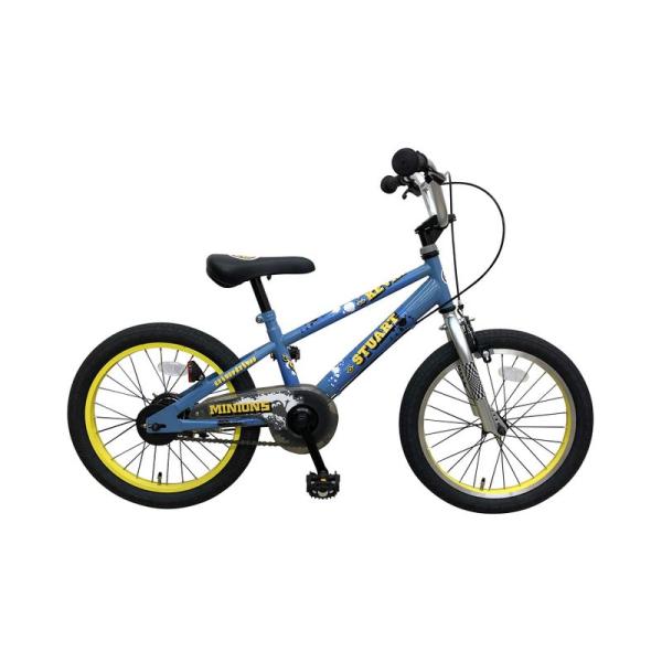 自転車 エム・アンド・エム 子供用自転車 18インチ ミニオンズ BMXタイプ 補助輪付 ブルー 小