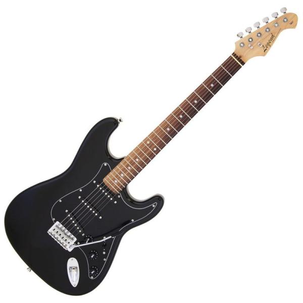 エレキギター ブラックピックガード ブラック Legend LST-Z B BK ソフトケース付
