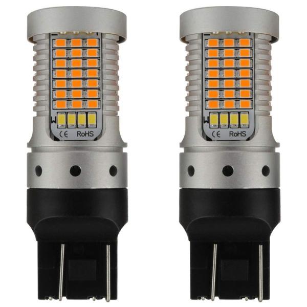 LED ウインカー ポジション バルブ T20 ハイフラ防止 2色発光 ホワイト&amp;アンバー デュアル...