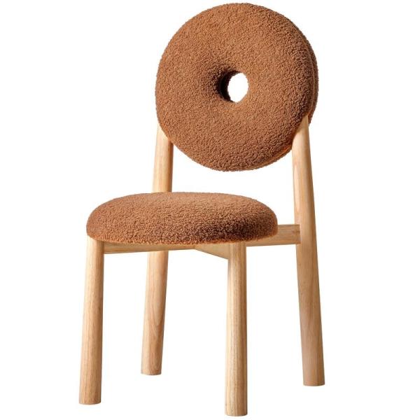 iodoos ダイニングチェア 化粧椅子 天然木脚 木製 座面厚さ7cm 疲れにくい ドーナツ型 美...