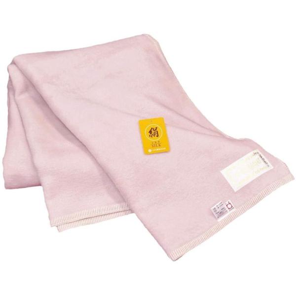 三井毛織 洗える 家蚕 シルク 毛布 シングル 140x200 cm ピンク 日本製 S818
