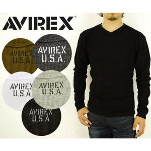 アビレックス Vネック長袖Tシャツ ア DAILY デイリーウェア パックT 無地 AVIREX 6153480 旧品番617394 メンズ｜friends-y