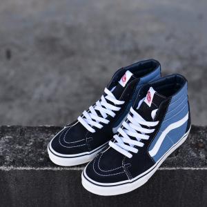VANS バンズ ヴァンズ スニーカー SK8-HI スケートハイUS企画定番色ネイビーキャンバスブラックスエード雑誌掲載多数人気モデル