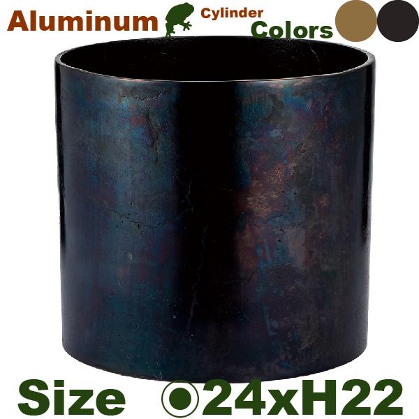 【法人宛限定商品】 AM シリンダー H22 アルミニウム花器（直径24.5cmxH22cm）（底穴...