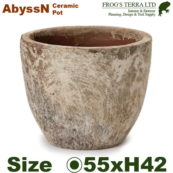 【法人宛限定商品】アビスネブラ ラウンド L 18号 （直径55cm×H42cm）底穴あり 陶器製 ...