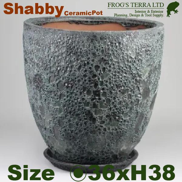 グレイズジャー アントラシット XL（直径36cm×H38cm）穴あり/受皿付 鉢 プランター