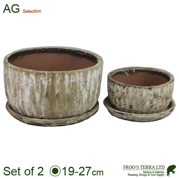 スポッツボウル SLセット(S:直径19cm×H11cm/L:直径27cm×H16cm）（底穴あり/...