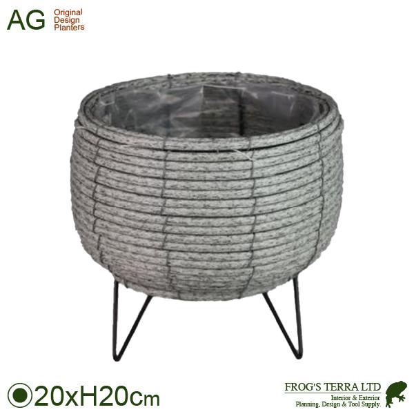 ラウンド フット S（直径20cm×H12+脚8cm）（人工ラタン/ポリエチレン製）