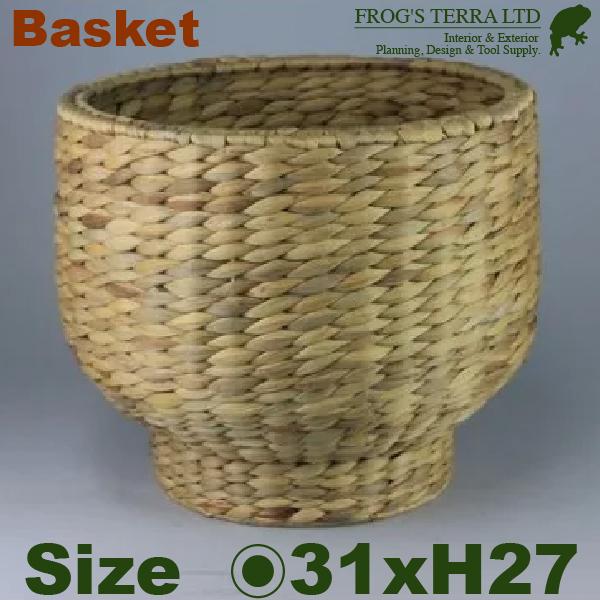 フォットイン バスケット（直径31.5cm×H27cm）ウォーターヒヤシンス製 鉢カバー プランター