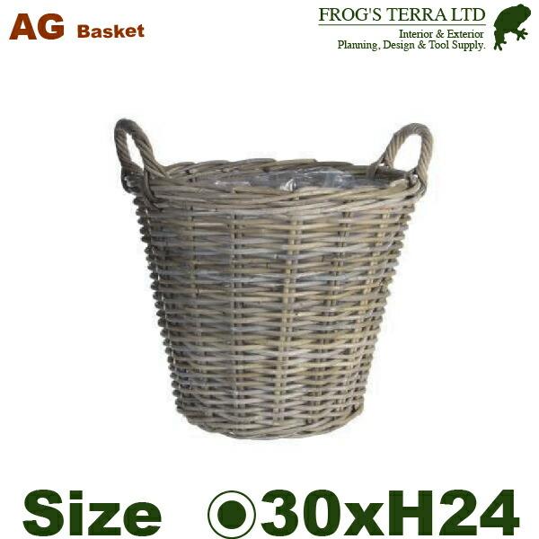 ラタン ポテト バスケット  XS AG-AB001（直径30cm×H24m）（天然ラタン製）