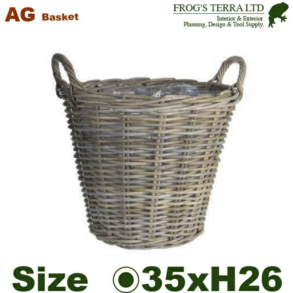 ラタン ポテト バスケット  S AG-AB002（直径35cm×H26m）（天然ラタン製）