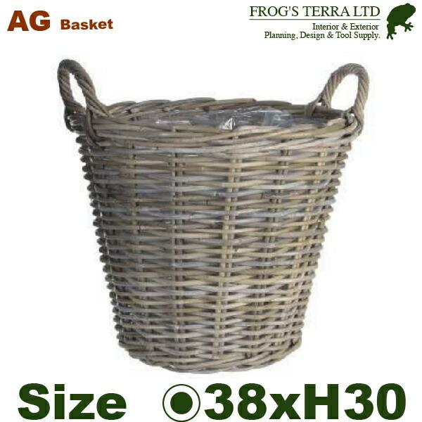 ラタン ポテト バスケット  M AG-AB003（直径38cm×H30cm）（天然ラタン製）
