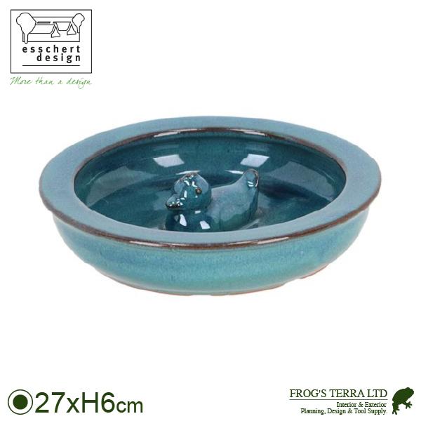 AG-FB678 バードバス ラウンド ダック（直径27cm×H6cm）陶器 エッシャーデザイン e...