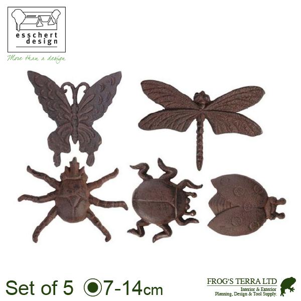 AG-TT174 ウォールデコレーション インセクツ5個セット（W7.2-13.9cm×H8.2-1...